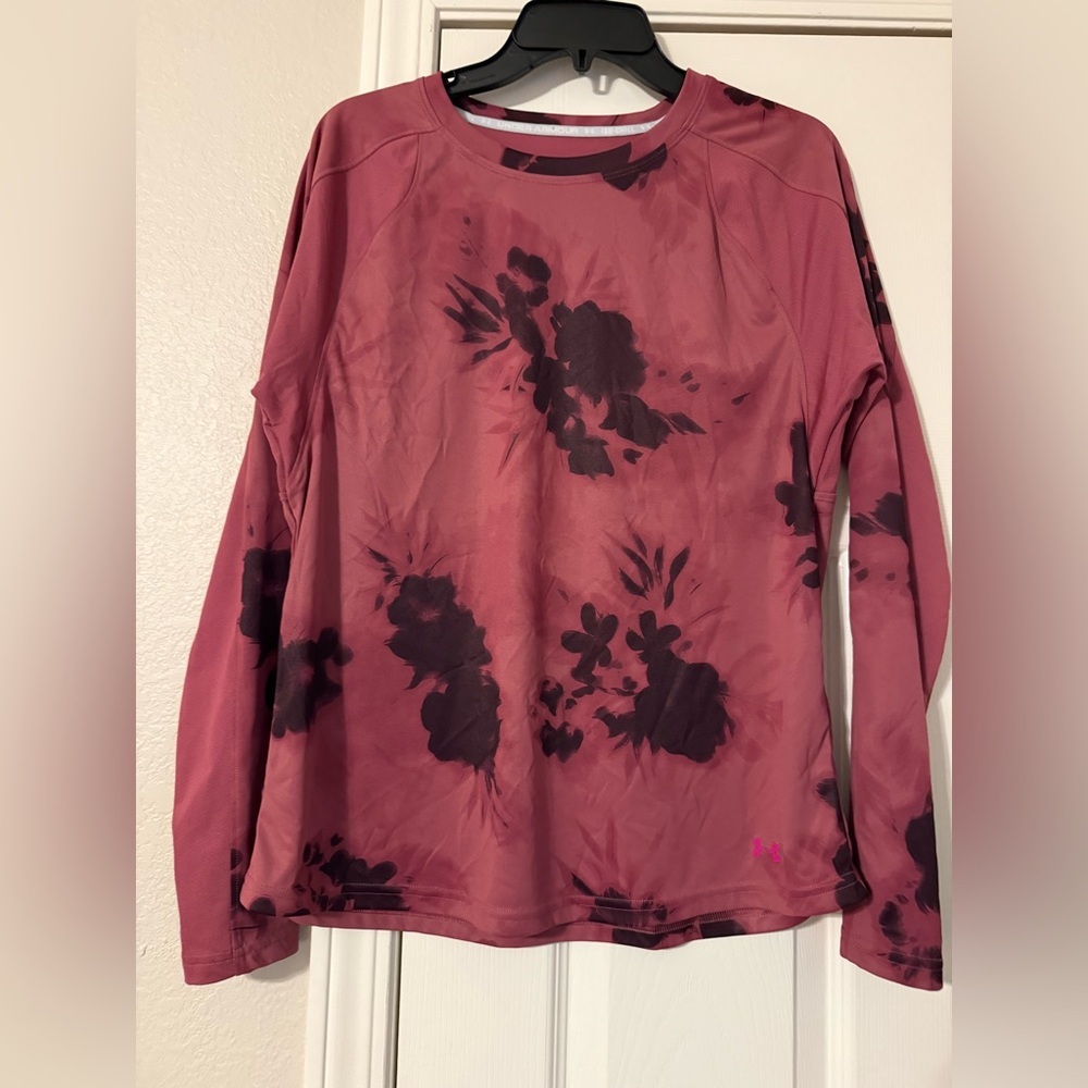 Under Armour Women's Pink Floral Long Sleeve Tee